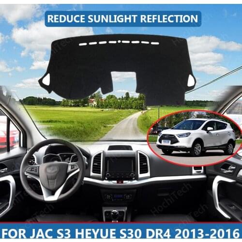 Anti-Slip Anti-UV Mat Dashboard Cover Pad Dashmat Protect Carpet for JAC S3 Heyue S30 DR4 2013-2016 Accessories