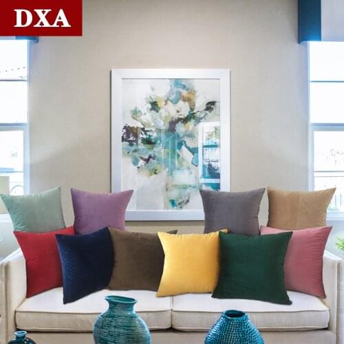 Velvet Throw Pillow Cover Solid Soft Square Cushion Case for Sofa Bedroom 45x45cm Car Home Decorative Cozy Pillowcase 50x50