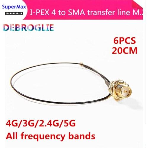 Free Shipping 6pcs I-PEX 4 to SMA transfer line NGFF/M.2 interface card adapter line ngff antenna iPEX4 generation