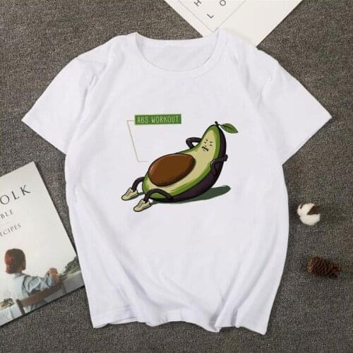 Children Clothing Cartoon Avocado Fitness T-shirts Short Sleeve Casual Clothes Kids Girl T Shirt Kawaii Summer Baby Tops Toddler