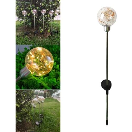 Solar Powered Pathway Light Waterproof Walkway Yard Lawn Patio Landscape Ground Ball Shape Led Lights for Wedding Party Decor