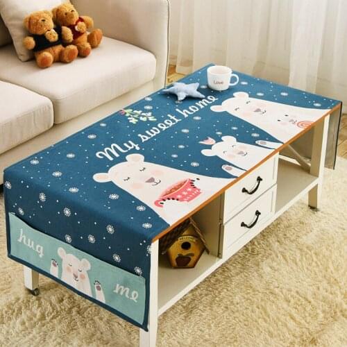 Nordic Childrens Cartoon Cotton Linen Table Cloth Cover Towel Rectangular Tablecloth Living Room Tea Table Cloth
