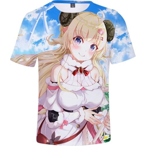 HOLOLIVE VTuber Tsunomaki Watame 3D Printed Spring Summer Preppy Men/Women Street Clothes T-shirt Streetwear Kawaii style