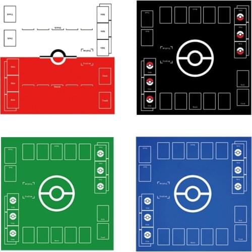 New Pokemon PTCG Battle Card Table Mat Card Mat Double Court 60X60X2mm DIY Double Mat Kids Toy Gift