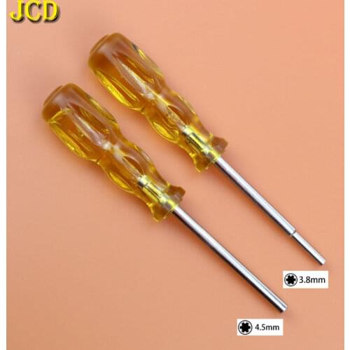 JCD 1PCS Yellow Handle Security Bit 3.8mm 4.5mm Hexagon Screwdriver 3.8 4.5 Open Tool Gamebit for Nintendo NGC SFC NES Gameboy
