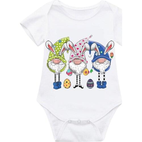 3-24M Newborn Infant Baby Girls Boys Clothes Easter Bunny Bodysuit Romper Short Sleeve Casual Jumpsuit ropa para bebe