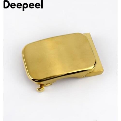 Deepeel 1Pc Solid Brass Belt Buckles Men Brushed Metal Automatic Buckle for Belts 33-35mm Waistband Head DIY Leather Craft YK148