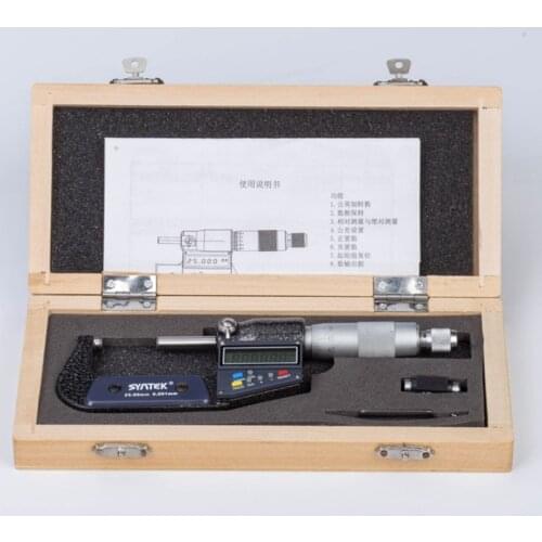 0.001mm Outside Micrometer 25-50mm Chrome-plated Stainless Steel Digital Micrometer Electronic Micrometer Caliper Gauge Meter