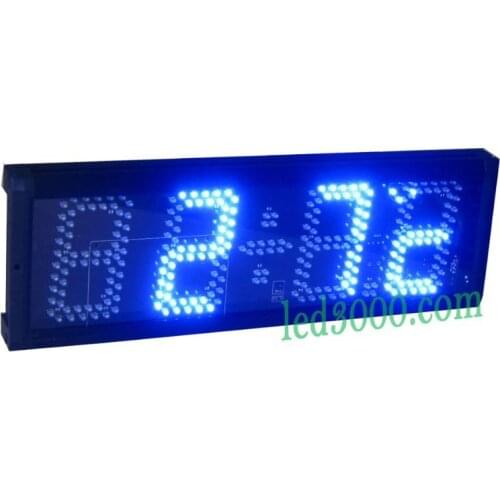 5inch 4digits blue color time and temperature wall clock(HST4-5B)indoor or semi-outdoor