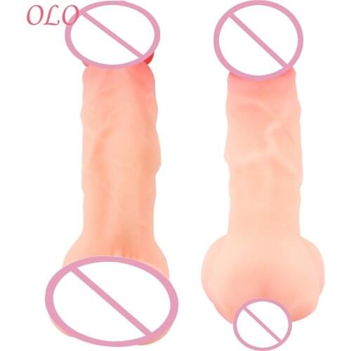 OLO Vaginal Sex Dildo Enlarge Sleeve Dildo Female Masturbation Super Soft Dildo Realistic Dildo Sex Toys for Woman Man Gay