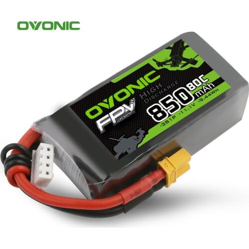 Ovonic Funfly 850mAh 3S RC Battery 11.1V 80C Lipo Battery With XT30 Plug RC Battery For FPV Drone Racing