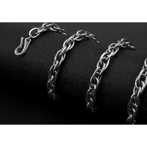 65CM Twist Shape Titanium Chain Punk Outdoor Light Weight EDC Accessories DIY Titanium Alloy Chain Necklace