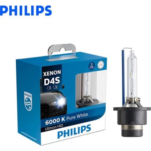 Philips D4S 42404WX 35W Ultinon HID 6000K Cool Blue Xenon White Light Auto Upgrade Headlight Lamps Flash Quick Start, Pair