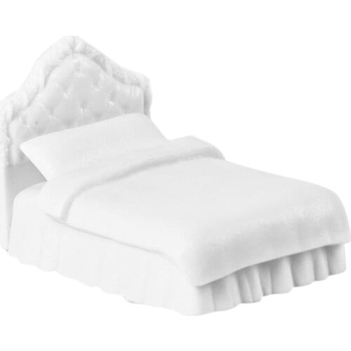 Plastic Models Furniture Bedroom Single Bed Miniature for DollHouse 1/25