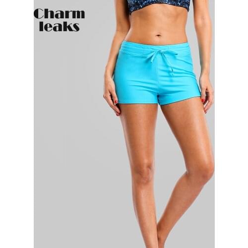 Charmleaks Swim Trunks Women Bikini Bottom Ban Solid Color Swimwear Briefs Swimwear Split Bandage Swimming Trunks