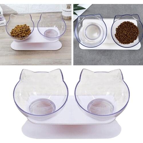 Elevated Cat Bowls Pet Food Water Feeder For Small Pet Dogs Single/Double Bowl