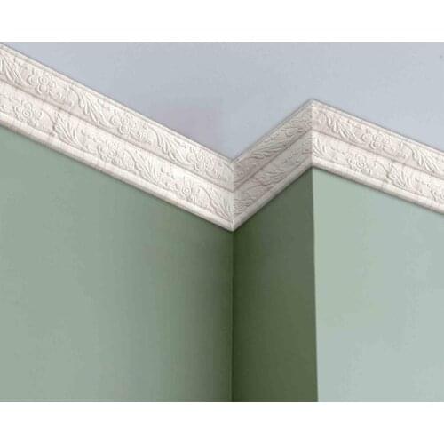 2.3m Self-adhesive Wall 3D Embossed Corner Line Adhesive Border Strip Wall Sticker PE Foam Cotton Adhesive Edge Strip Decoration