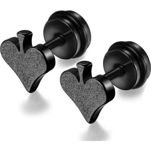 Boniskiss Aros De Acero Inoxidable Peach Heart Stud Earrings For Women Men High Quality Stainless Steel Earring Jewelry 3 Colors