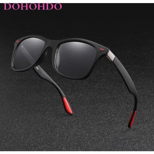 DOHOHDO Square Brand Photochromic Polarized Sunglasses Classic Rivet Chameleon Men Women Glasses TR90 Sun Glasses Male Goggles