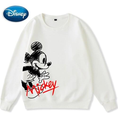 Disney Sweatshirt Fashion Mickey Mouse Letter Cartoon Print Vintage Women O-Neck Long Sleeve Harajuku Tops Female Femmes 8 Color