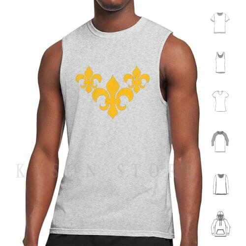 Fluer De Lis Triple Tri De Lis Tank Tops Vest 100% Cotton Fleur De Lis Fleur De Lys Symbol French Classy Classic