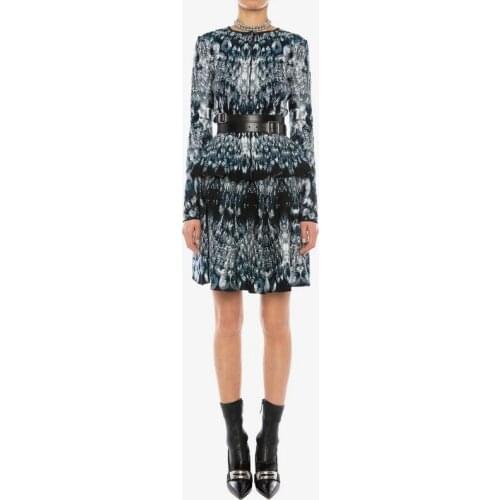 Top Quality Long Sleeve Tops Knee Length Skirts 2 pieces Jacquard Winter Thick Bandage Women Sets Night Party Sets