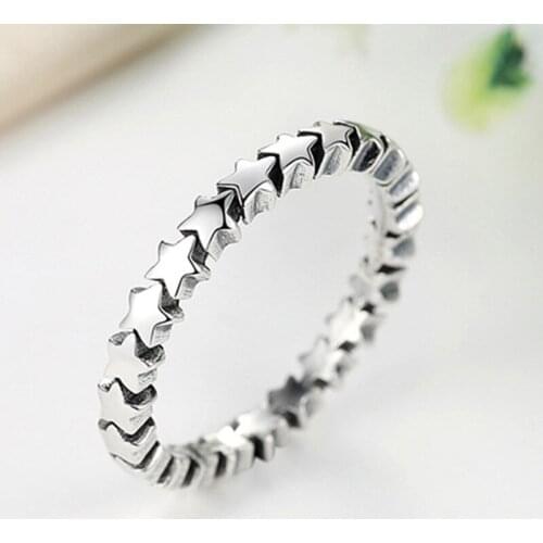 Star Ring for Women Wedding Party Love Heart Rings Original Fine Jewelry