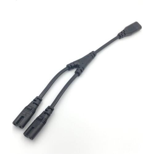 1PC IEC 320 C8 2Pin Male to 2 x C7 Female Y Split Power Cable About 28CM IEC 320 C7 to C8 extension cords C8 male to C7 female