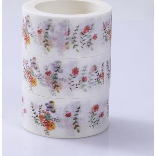 1pc Hot Flower Tape Decoration Roll DIY Washi Decorative Sticky Paper Masking Tape Self Adhesive Tape Scrapbook Tape