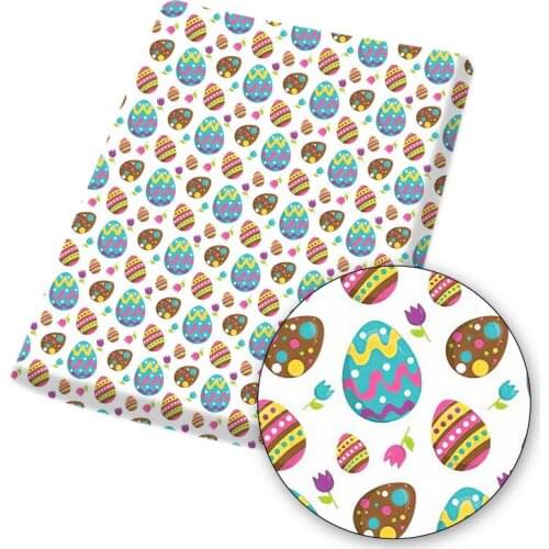 Easter Egg Polyester Cotton Fabric Printed Cloth Sheets DIY Sewing Home Textile Garment Material Mask Making 45*145cm 1pc