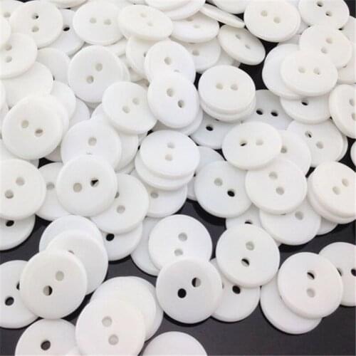 100 pcs 2 Hole White Resin Buttons Fit Sewing Or Scrapbooking 12mm PH100