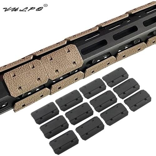 VULPO 12 Pcs/Set Airsoft M-LOK Rail Cover Mlok Handguard Rail Mount Accessories BK DE