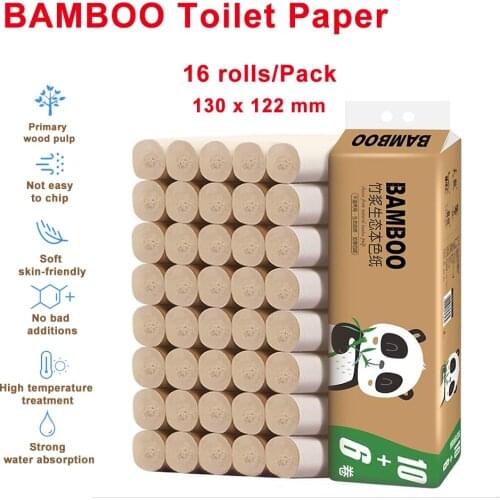 16 Rolls BAMBOO Toilet Paper Tissue Bath Tissue Bathroom 4 Ply Primary colours