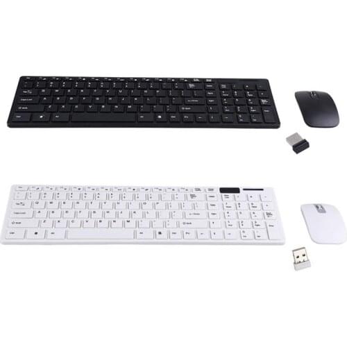 2.4G Mini Slim Optical Wireless Keyboard With Ultra-Thin Mouse Mice USB Receiver Combo Kit For Windows MAC PC Computer Keyboard