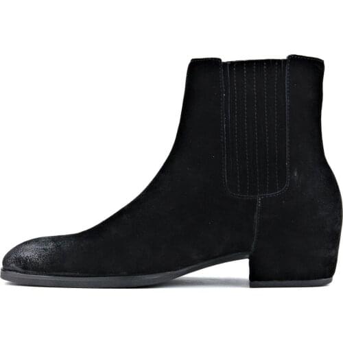 2020 Genuine Cow Leather Suede Boots Mens Boots fashion retro style fashion mens Chelsea Boots Hot Sales JY-C01-S