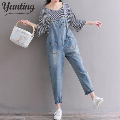 2021 Denim Jumpsuit Women Denim Jeans Pants Suspender Vintage Casual Trousers Pockets Tassel Womens Jeans Rompers Overalls