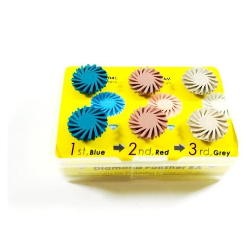 6pcs/Lot Dental Composite Resin Spiral Finishing Polishing Wheels Diamond 65