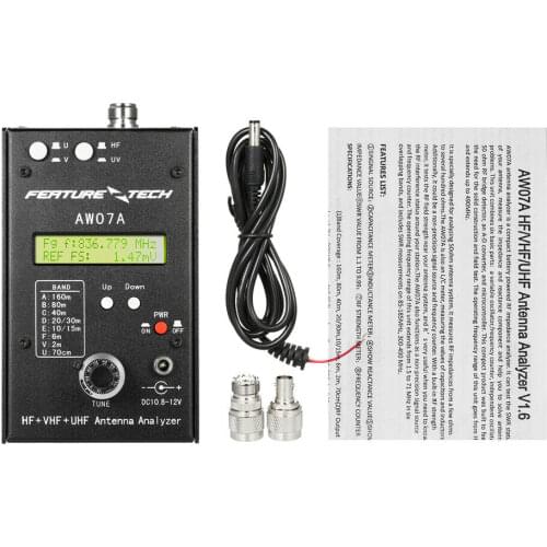 AW07A HF/VHF/UHF 160M 490Mhz Impedance SWR Antenna Analyzer Shortwave Ham Radio