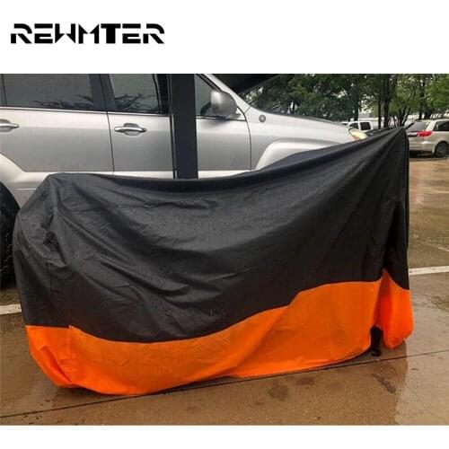 Motorcycle Bike Cover Waterproof Outdoor Rain Dust UV Sun Protector Cover Black Orange 6 Size For Harley Touring XL For Honda