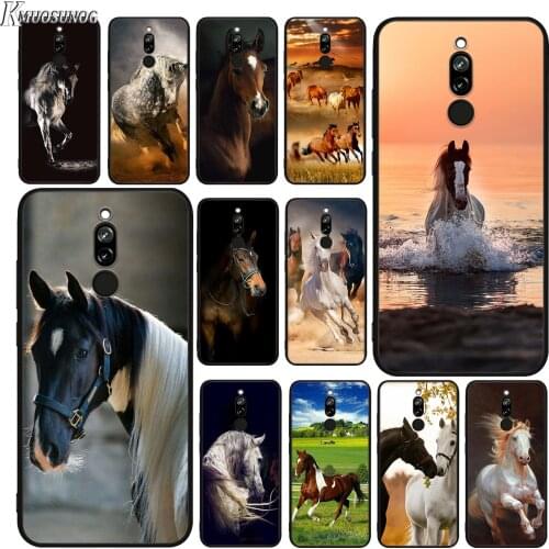 Black Silicone Cover For Redmi Note 9 9S Max 8T 8 8A GO Pro Running Horse Clydesdale For Xiaomi 10 CC9 A3 Lite Phone Case