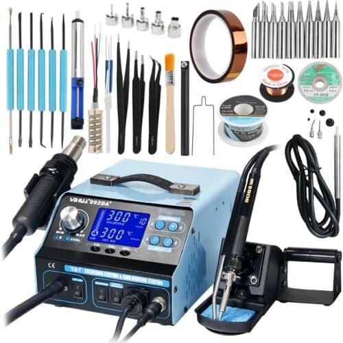 YIHUA 992DA+ 4 In 1 LCD Digital Hot Air Gun Soldering Station + Vacuum Pen + Smoking Electric Soldering Iron BGA Rework Station