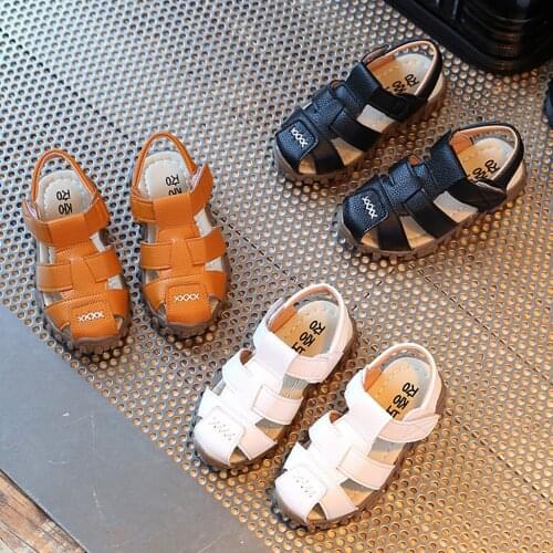 Baby Kids Retro Solid Sneaker Children Boys Girls Summer Casual Sandals Shoes Hollow Out Breathable Hook Flats Soft Sole Shoe