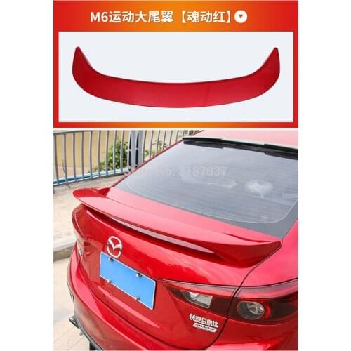 For Mazda 3 M3 Axela 2014 to 2017 year spoiler Primer or any ABS Plastic Rear Roof Spoiler Wing Trunk Lip Boot Cover Car Styling