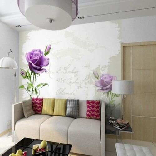 Custom mural Purple Rose custom large mural wallpaper TV backdrop sofa bedroom living room wallpaper mural