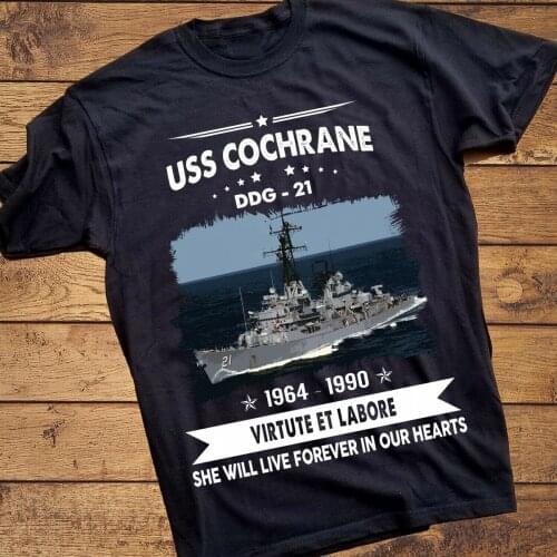 USS Cochrane DDG 21 Missile Destroyer Graphic Design Printed T-Shirt. Summer Cotton Short Sleeve O-Neck Mens T Shirt New S-3XL