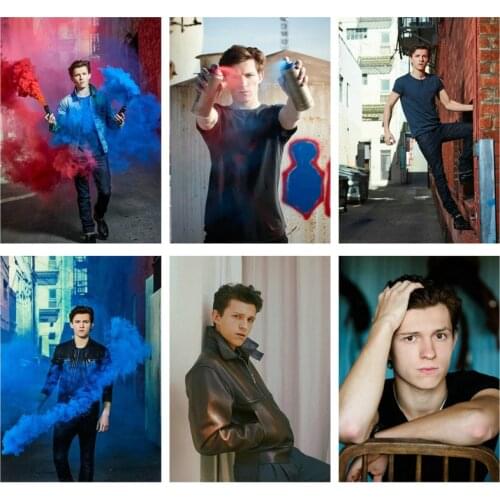 Hot Sale CANVAS POSTER Tom Holland Color Spraying Spider Famous Actor Musical Dancer Funny Graffiti Mural Painting Wall Art