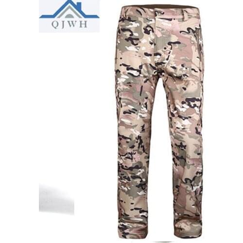 HOT 2020 Outdoor Winter Thicken Fleece Thermal Tad Sharkskin Soft Shell Waterproof Mountain climbing Hiking Ski Pants Men