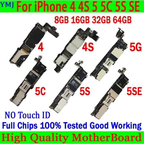 With full chips and free iCloud for iphone 5 5c 5s 5se motherboard, 100% original unlocked no Touch ID logic board Good Tested