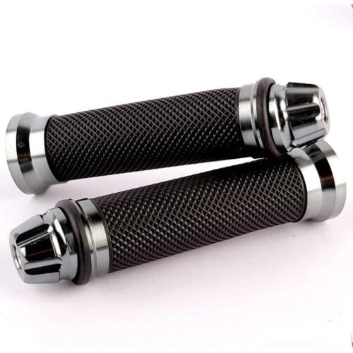 Gray Color Motorcycle 7/8" Hand Bar Grips Bike Handlebar Cafe Racer Bobber Clubman Custom