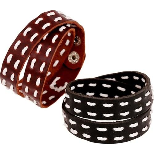Genuine Leather Personality Braided Punk Black Brown Charm Bracelets For Men Women New Arrival Hotsale Bracelets